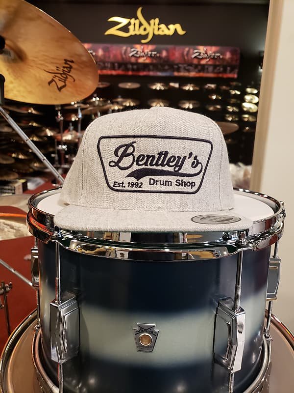 Bentley's Drum Shop Clothback Snapback Hat in Pepper Grey w/ Black Logo